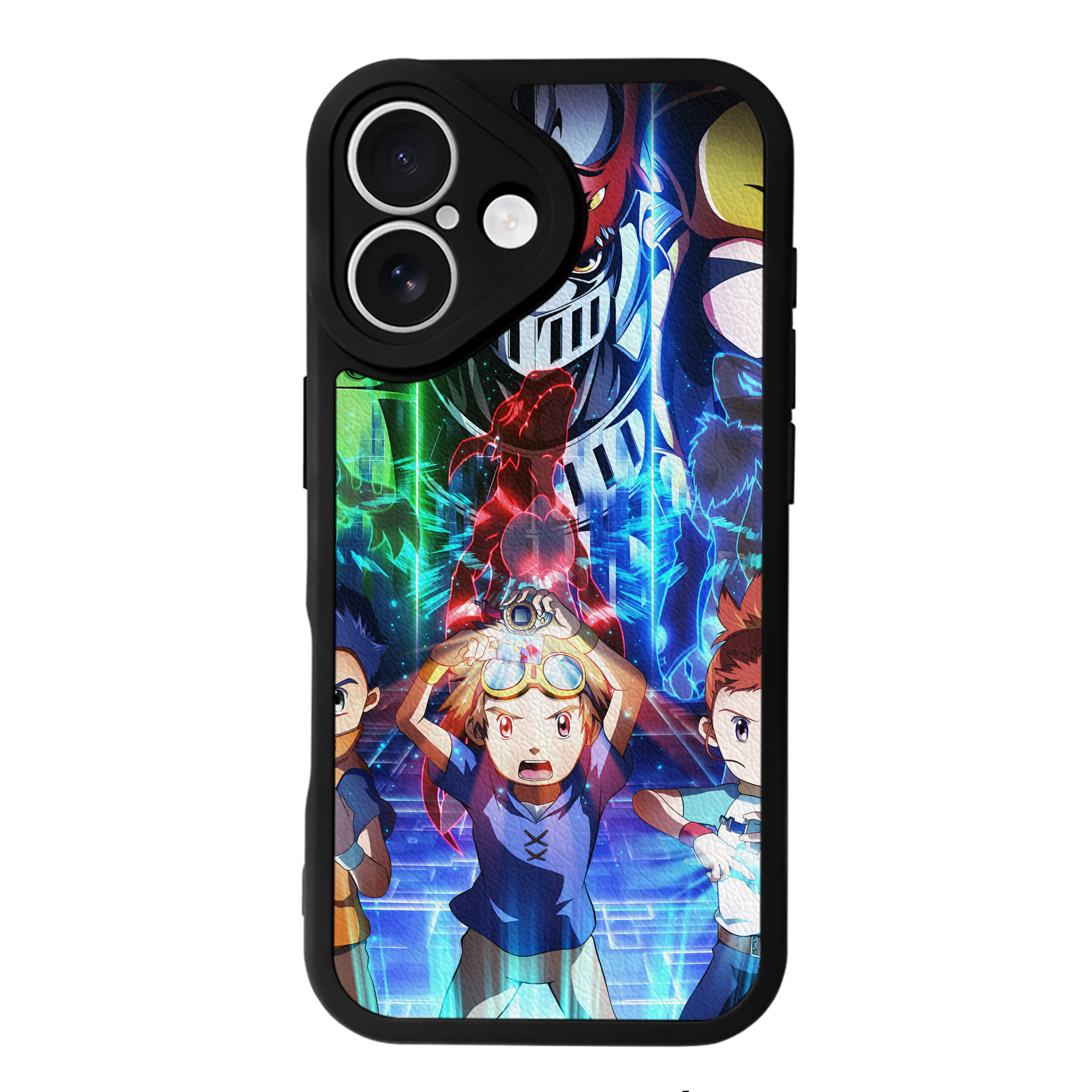 （画像用） Digimon デジタルモンスター/デジモン 【iPhone 16シリーズ対応】シリコンスマホケース（レザー調） 材質：シリコン